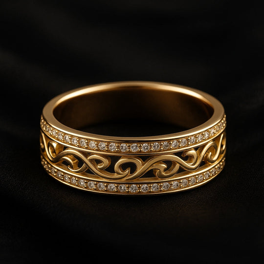 Eleganter Damen Ring Gold Hohl