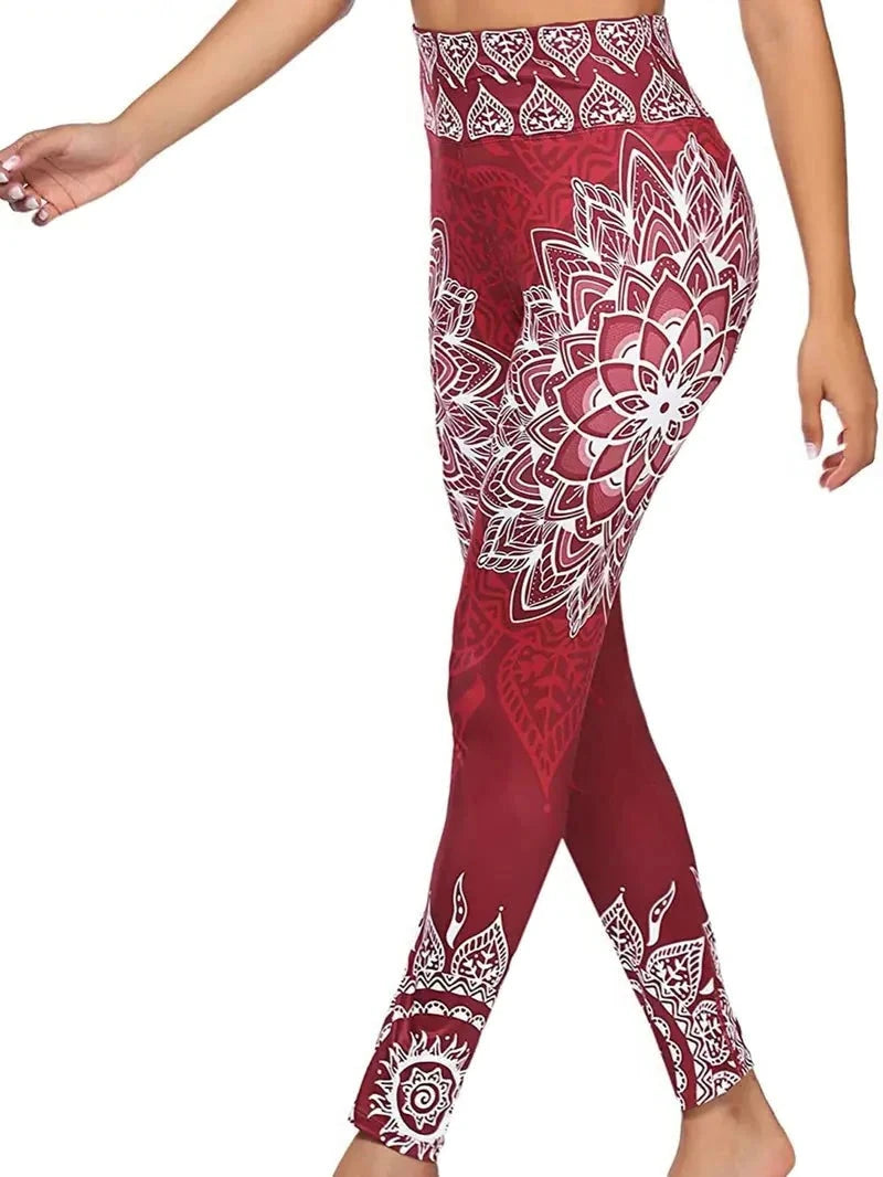 Damen Leggings mit Blumenmuster