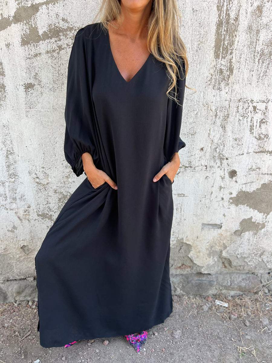 Elegantes Damen V-Ausschnitt Maxikleid