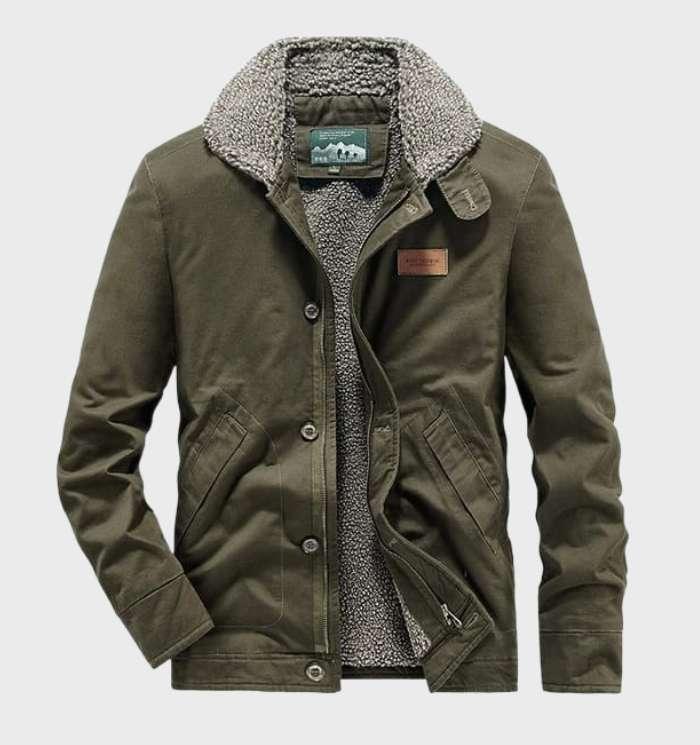 Warme Jacke mit Seitentaschen für Herren