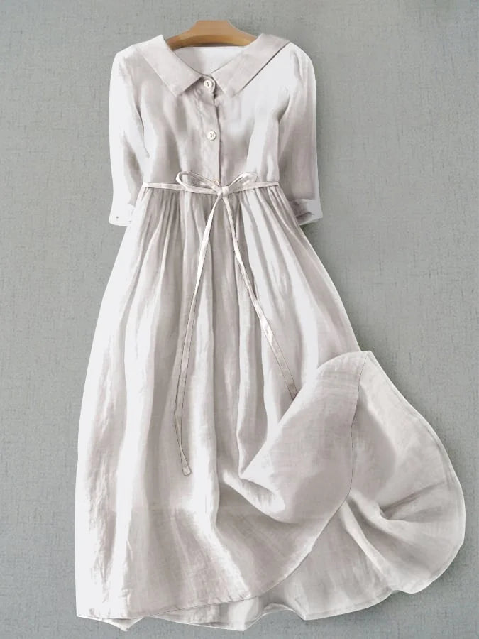 Elegantes Damen Midikleid mit Halbarm und Schnürung