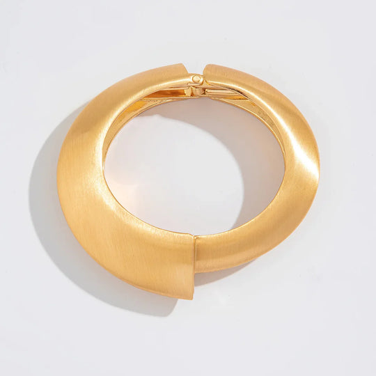 Elegantes Breites Damen Armreif Vintage Armband Gold