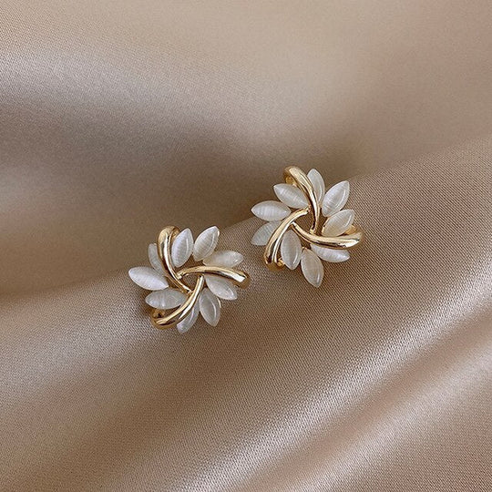 Elegante Damen Opal-Ohrringe Gold