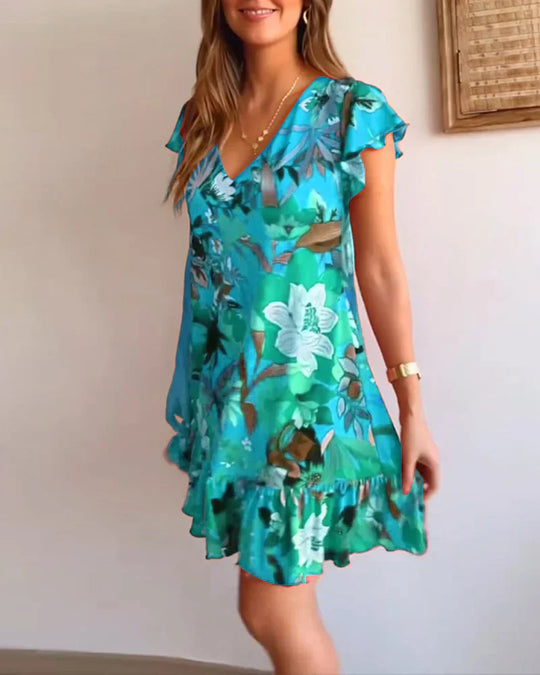 Leichtes Damen Sommerkleid mit Rüschen
