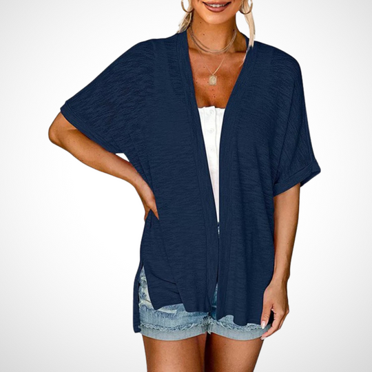 Luftige Kurzarm Damen Strickjacke