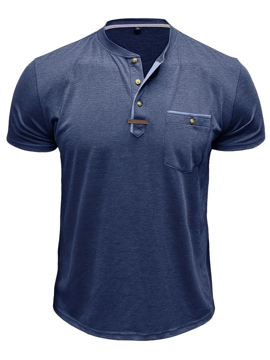 Weiches Basic T-Shirt mit Brusttasche für Herren