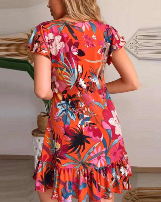 Leichtes Damen Sommerkleid mit Rüschen