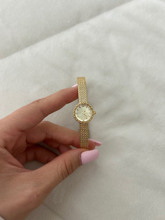 Vintage Messing Gold Damen Armbanduhr