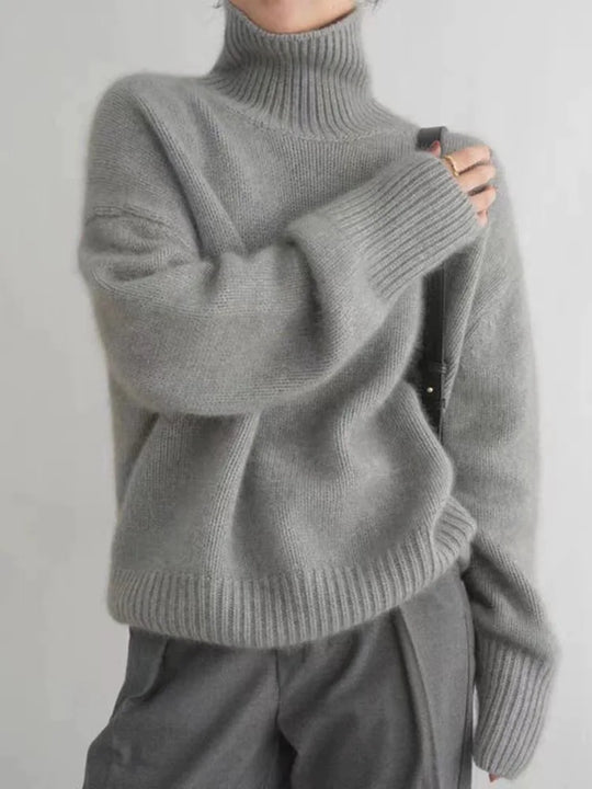 Turtleneck-Pullover mit übergroßen Ärmeln für Damen