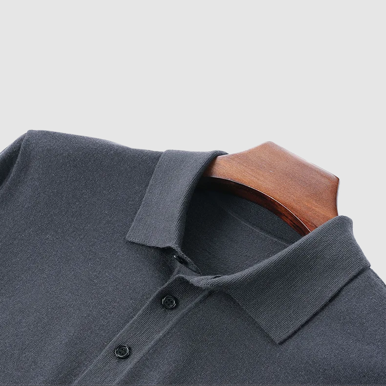 Klassisches Herren-Poloshirt mit langen Ärmeln