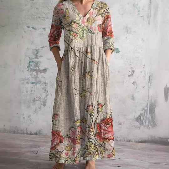 Elegantes Blumen Damen Sommerkleid