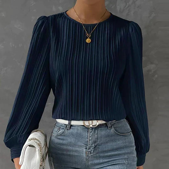 Damen-Faltenbluse