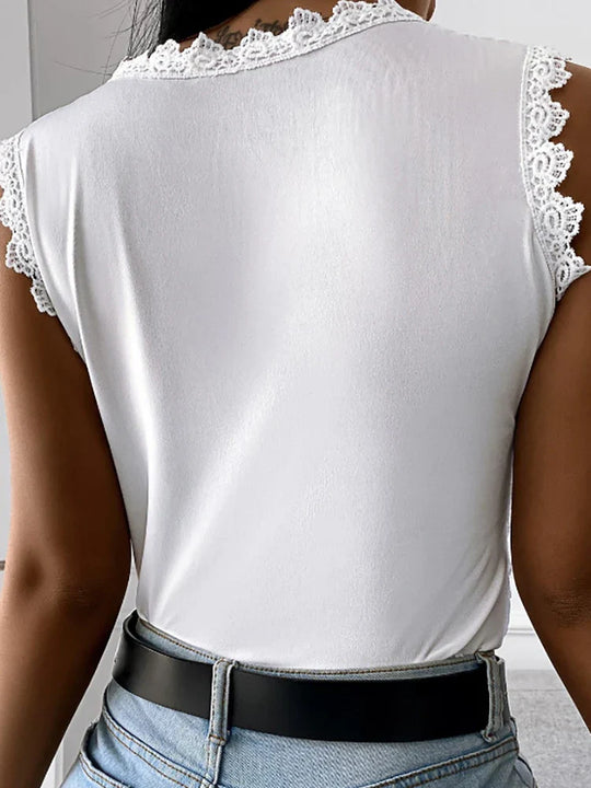 Damen Vintage Spitze Top
