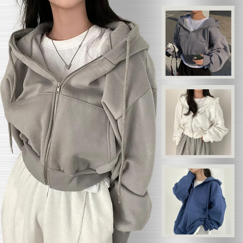 Übergroßer Zip-Up Hoodie für Damen