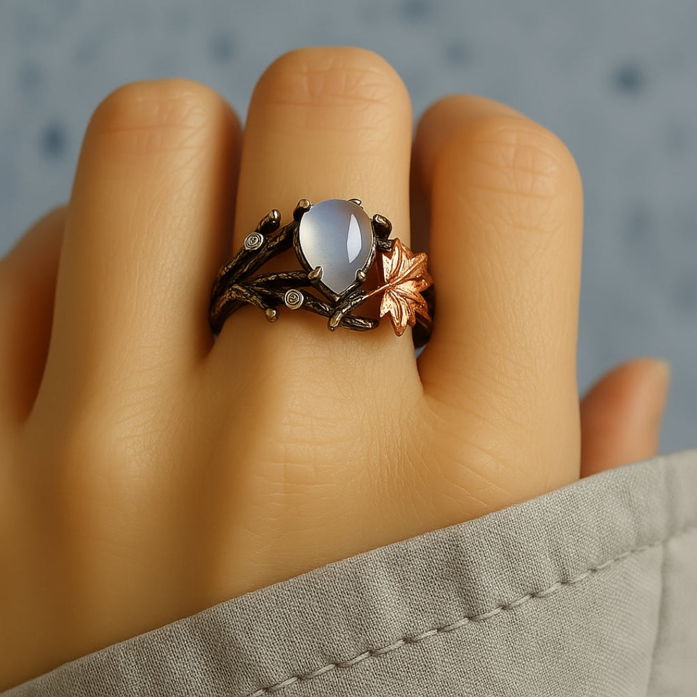 Eleganter Damen Mondstein Ring
