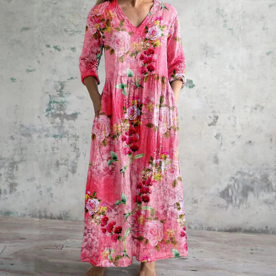 Elegantes Blumen Damen Sommerkleid