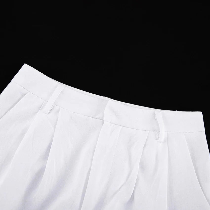Elegantes Damen Zweiteiler Set Business Casual Ärmellos mit Weitem Bein
