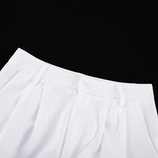 Elegantes Damen Zweiteiler Set Business Casual Ärmellos mit Weitem Bein