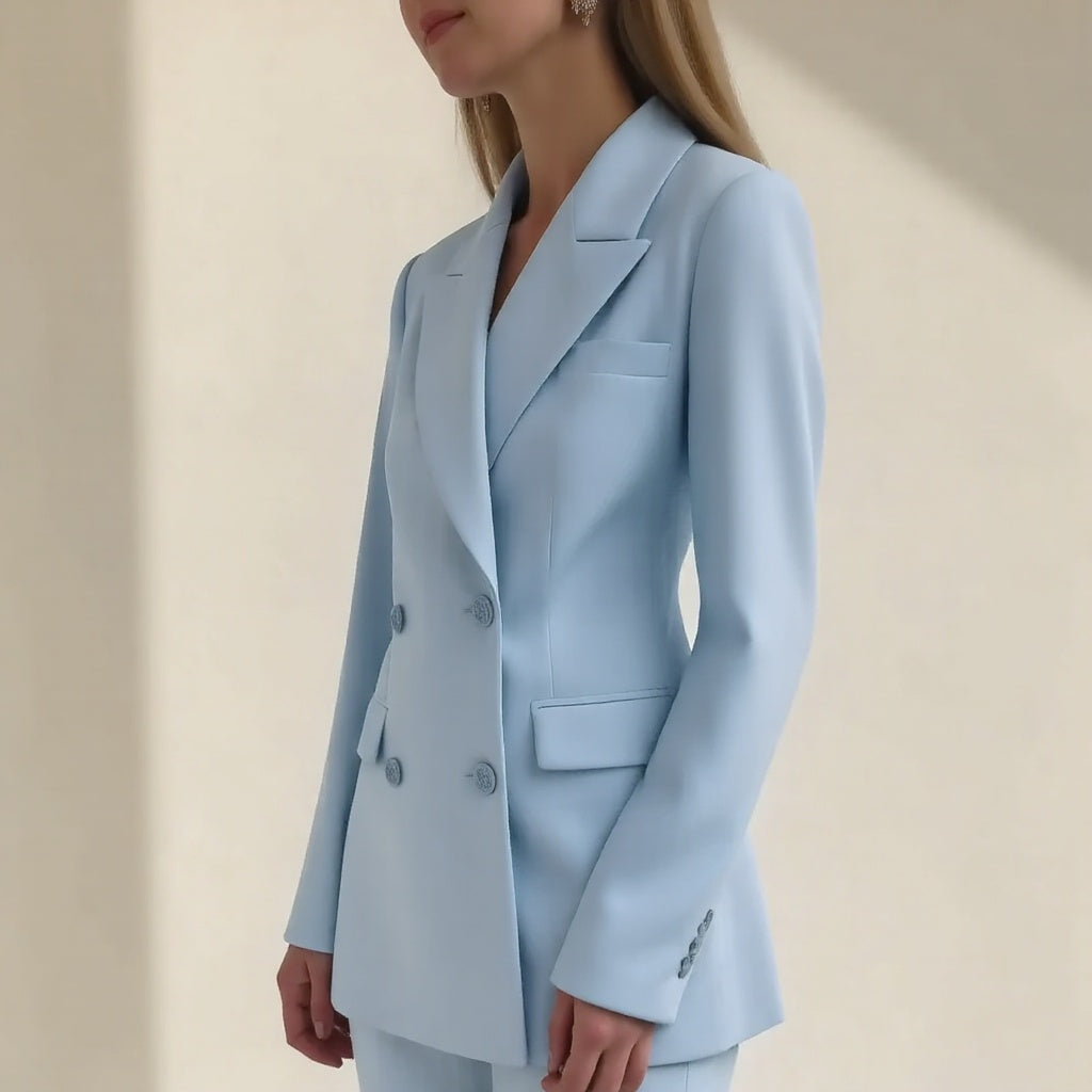 Eleganter Damen Hosenanzug mit Doppelreiher