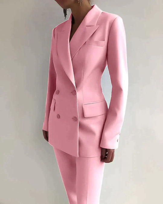 Eleganter Damen Hosenanzug mit Doppelreiher