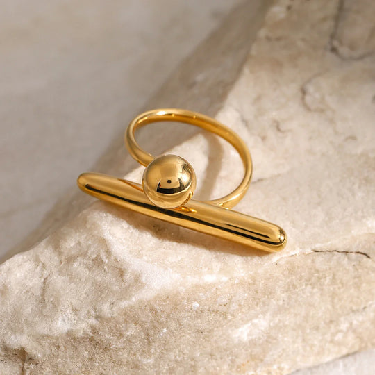 Minimalistischer 18K Damen Ring aus Edelstahl