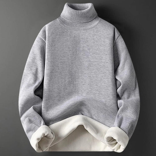 Herren-Rollkragenpullover mit Teddyfutter