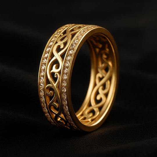 Eleganter Damen Ring Gold Hohl
