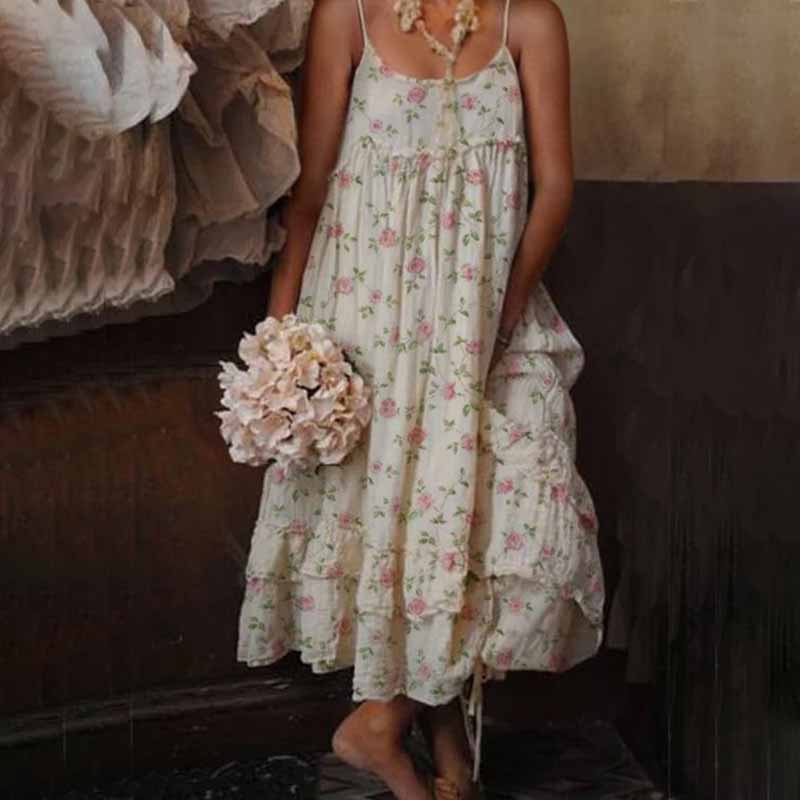 Elegantes Damen Maxi-Kleid mit Blumenmuster
