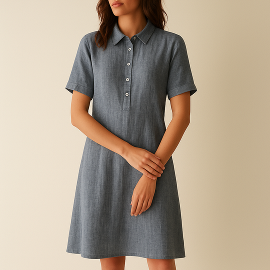 Leinen Damen Hemdblusenkleid