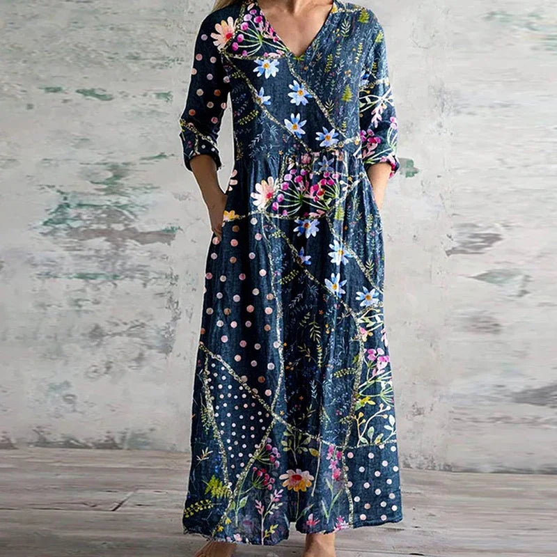 Elegantes Blumen Damen Sommerkleid