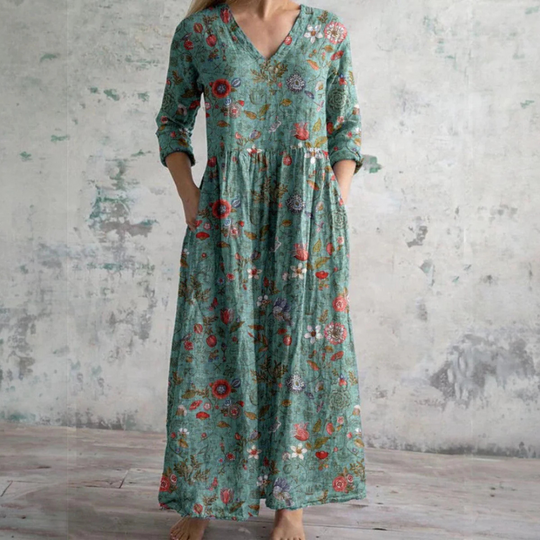 Elegantes Blumen Damen Sommerkleid