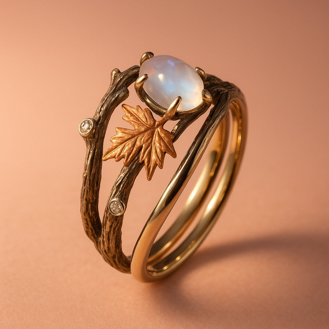Eleganter Damen Mondstein Ring