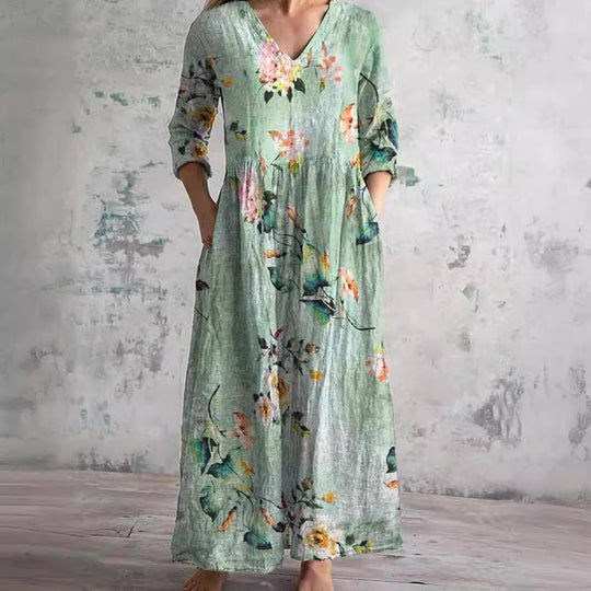 Elegantes Blumen Damen Sommerkleid