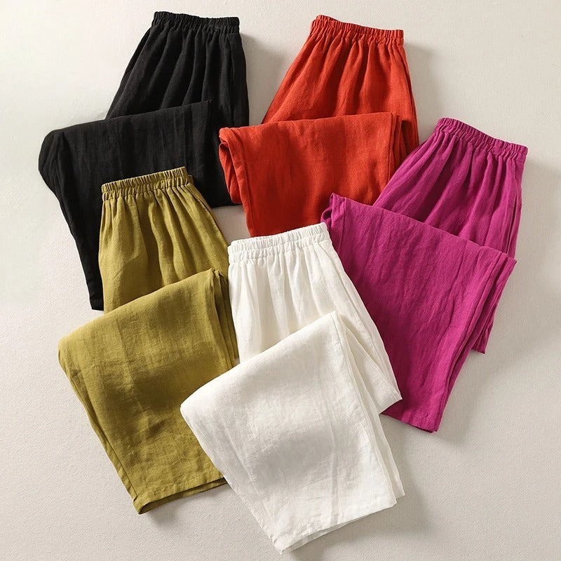 Luftige Leinen Damen Sommerhose
