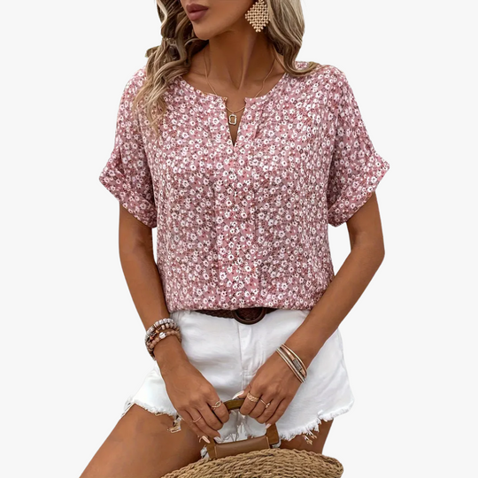 Vintage Blumenmuster Damen Bluse
