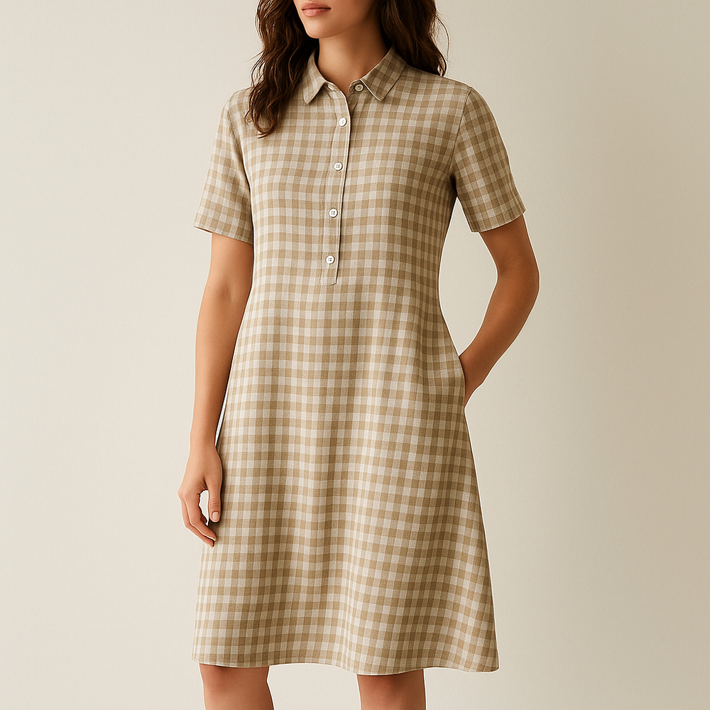 Leinen Damen Hemdblusenkleid