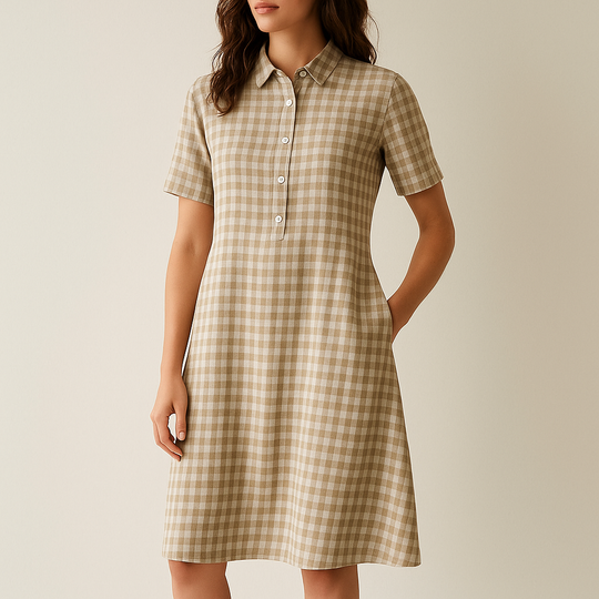 Leinen Damen Hemdblusenkleid