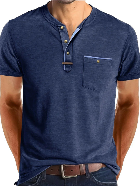 Weiches Basic T-Shirt mit Brusttasche für Herren