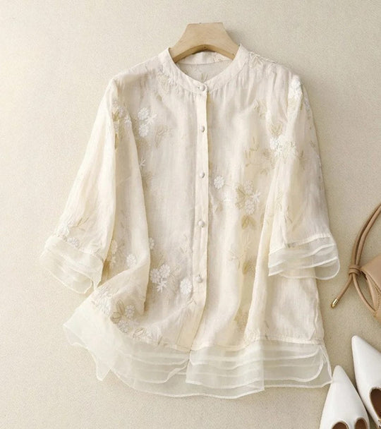 Besticktes Vintage Damen Hemd