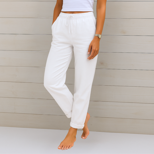 Atmungsaktive Leinen Damen Stoffhose