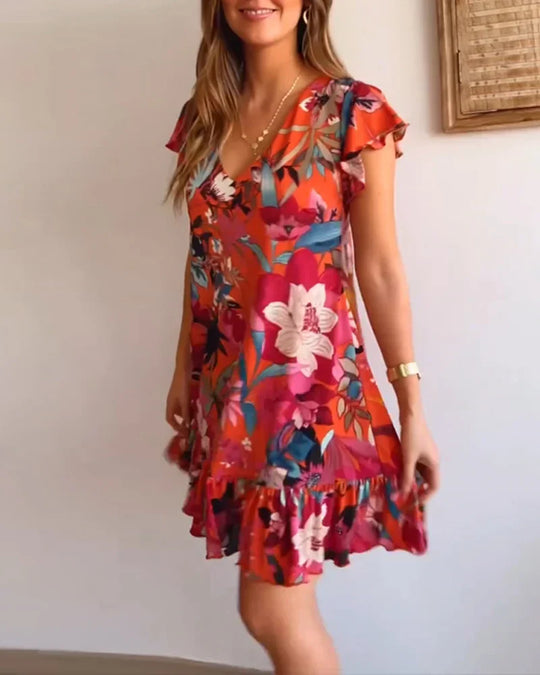 Leichtes Damen Sommerkleid mit Rüschen