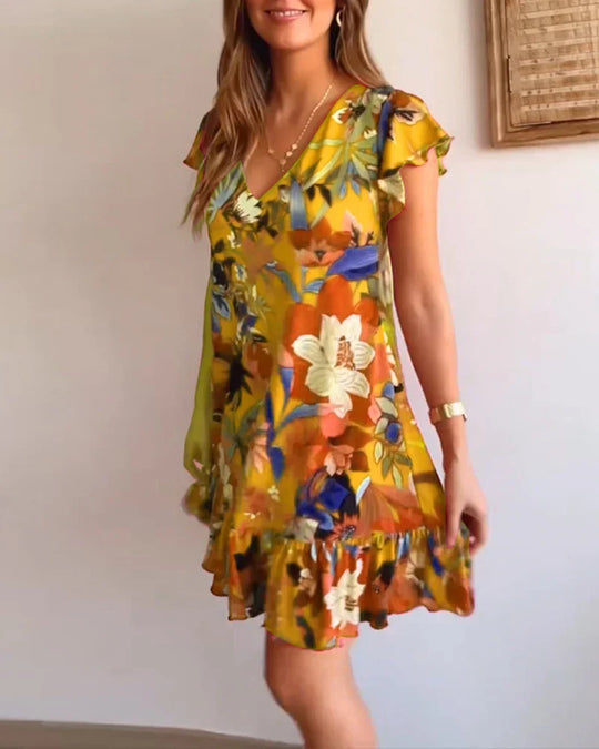 Leichtes Damen Sommerkleid mit Rüschen