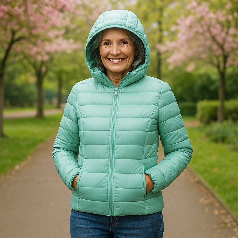 Gefütterte Damen Übergangsjacke Hellblau