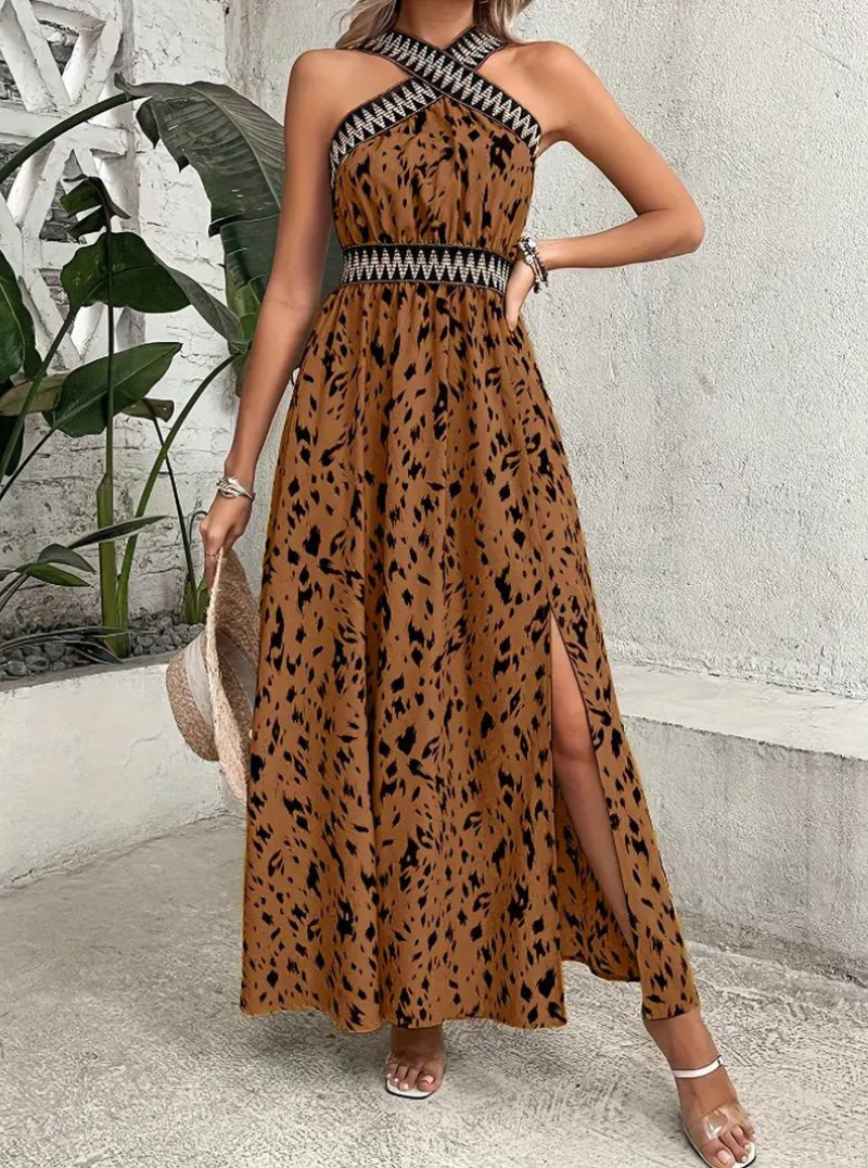 Damen Boho Maxi Kleid