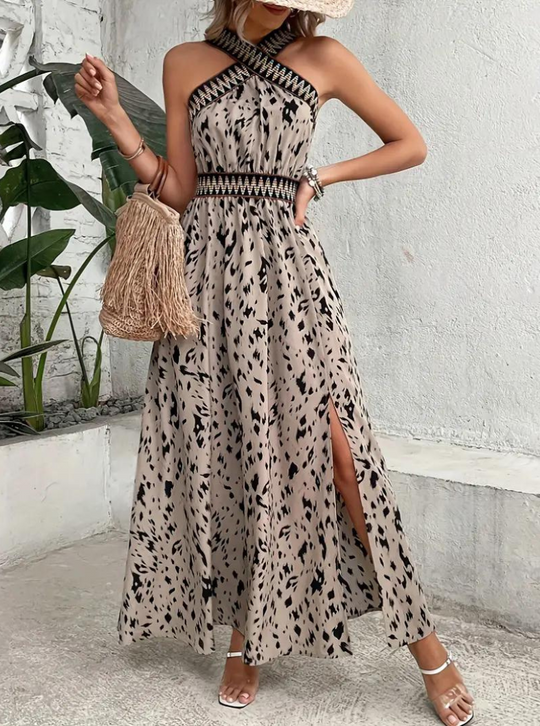 Damen Boho Maxi Kleid