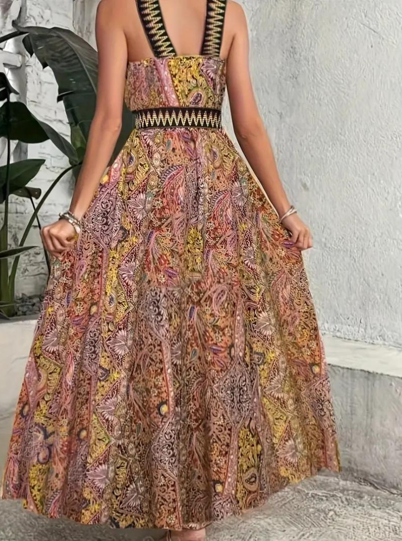 Damen Boho Maxi Kleid