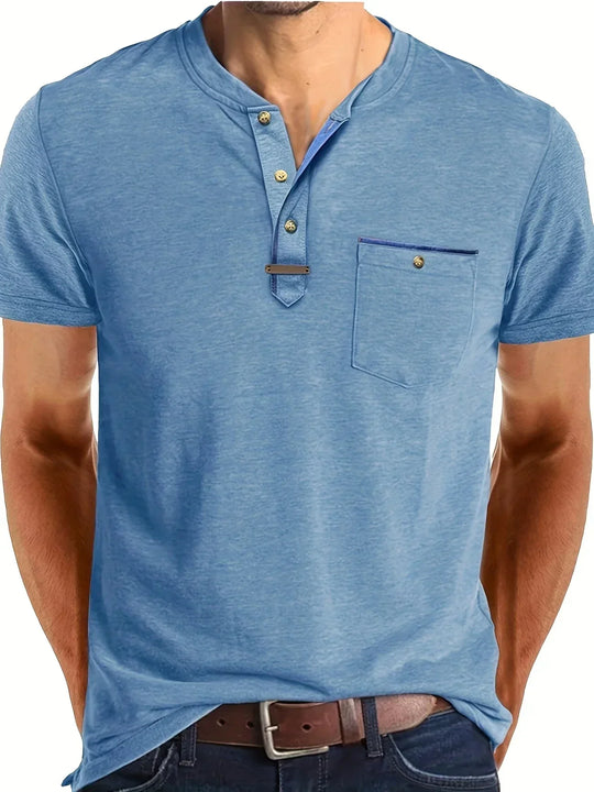 Weiches Basic T-Shirt mit Brusttasche für Herren