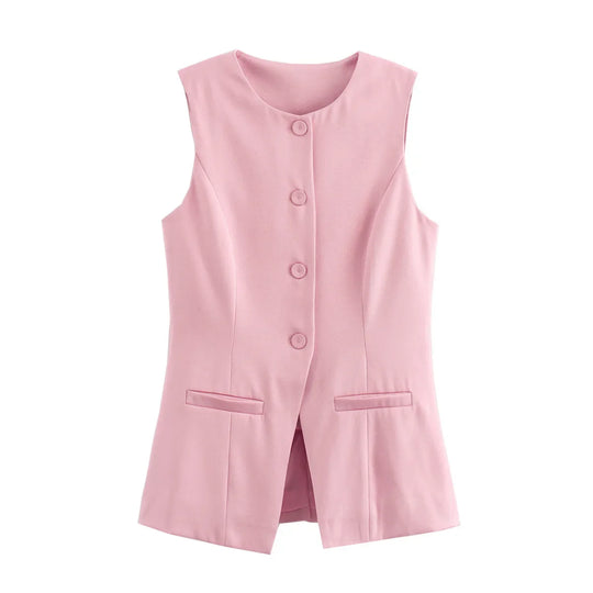 Elegantes Damen Zweiteiler-Set Vintage Kurzarm Knopfleiste