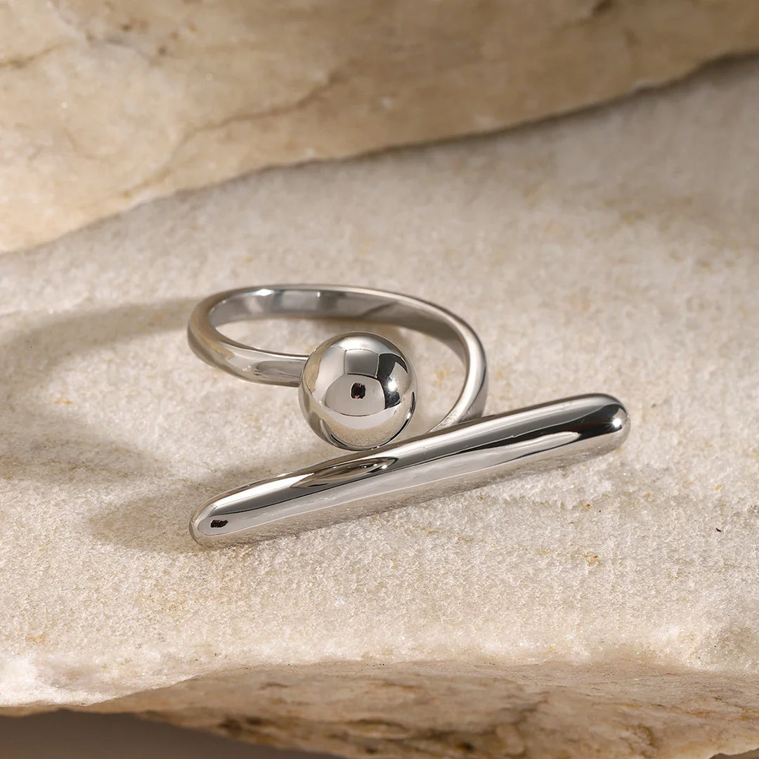 Minimalistischer 18K Damen Ring aus Edelstahl