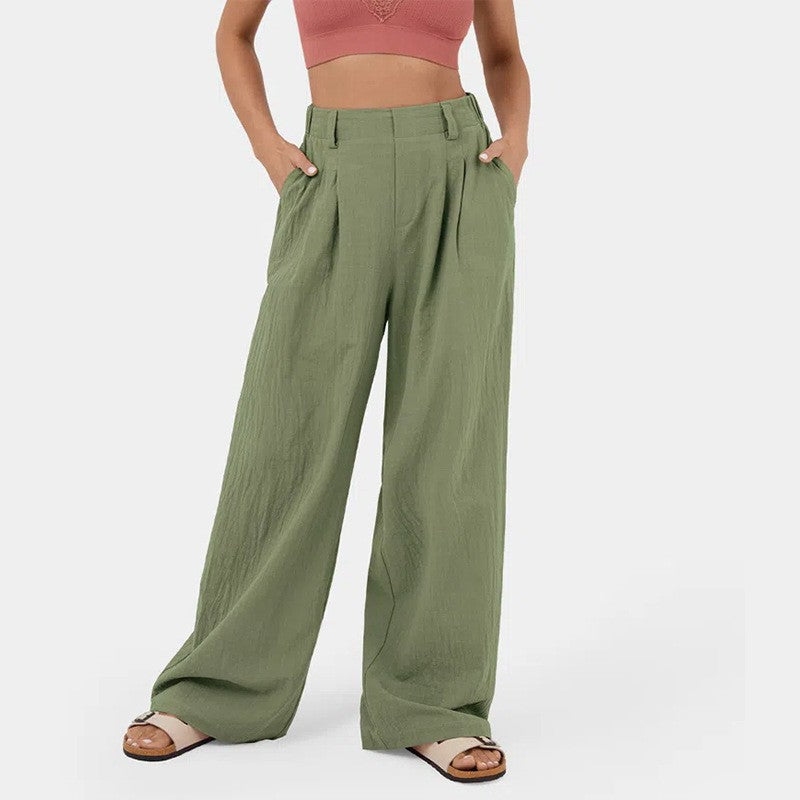 Hoch taillierte Hose mit geradem Bein für Damen